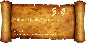Zuber Gajána névjegykártya